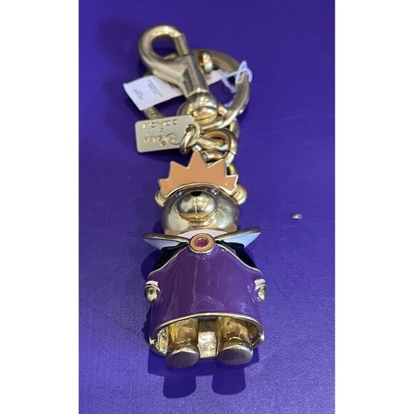 NEW Coach Disney Evil Queen Bear Bag Charm Keyring Key Chain Metal CC345 NWTs - Picture 1 of 11